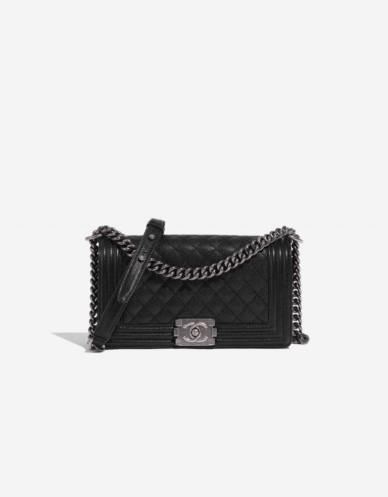 Chanel Boy OldMedium Black Front  | Sell your designer bag on Saclab.com