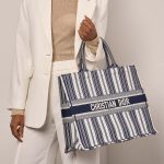 Pre-owned Dior bag Book Tote Large Canvas Beige / Blue Beige, Blue Model | Sell your designer bag on Saclab.com