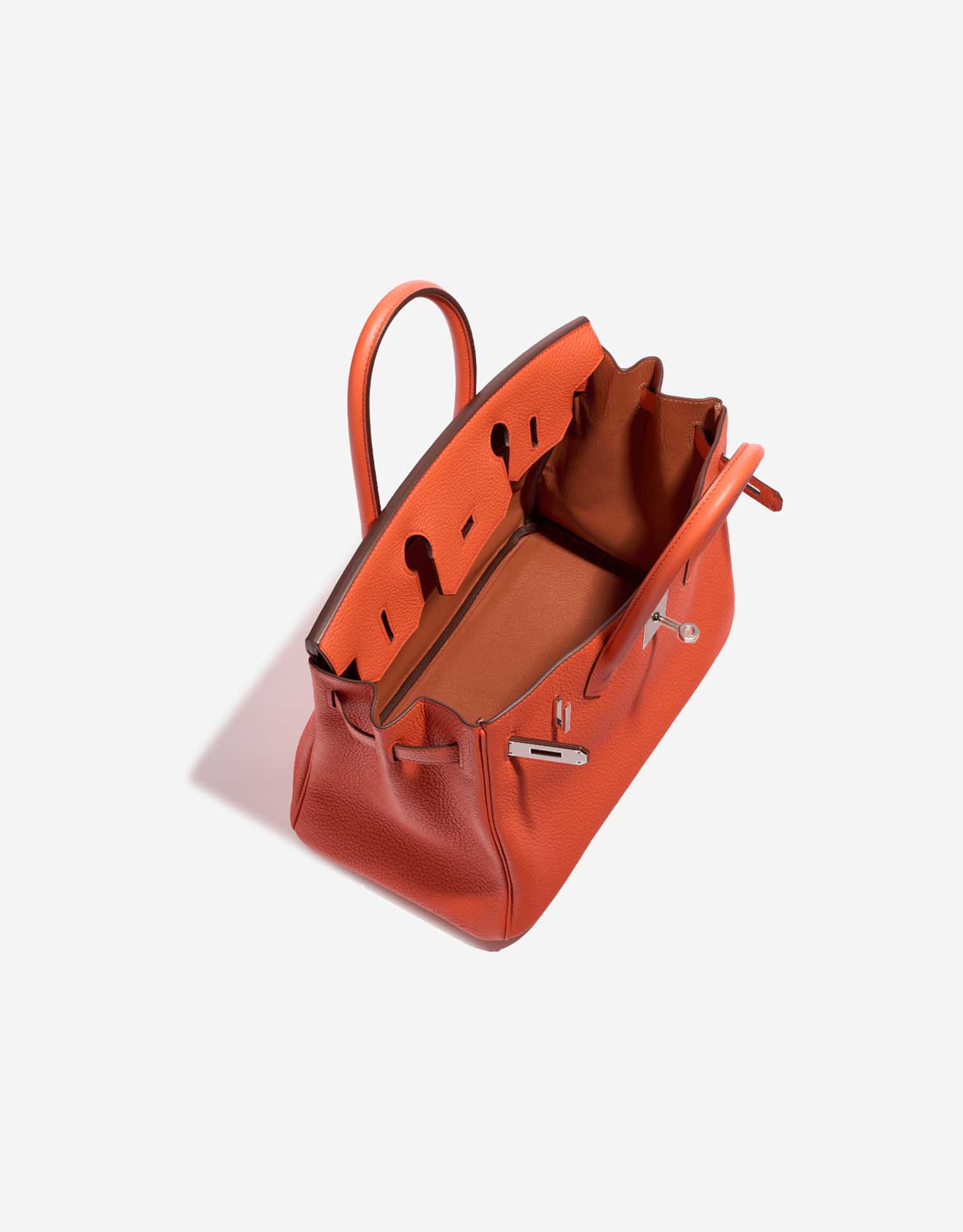 Hermès Birkin 30 OrangePoppy-Blush Inside  | Sell your designer bag on Saclab.com