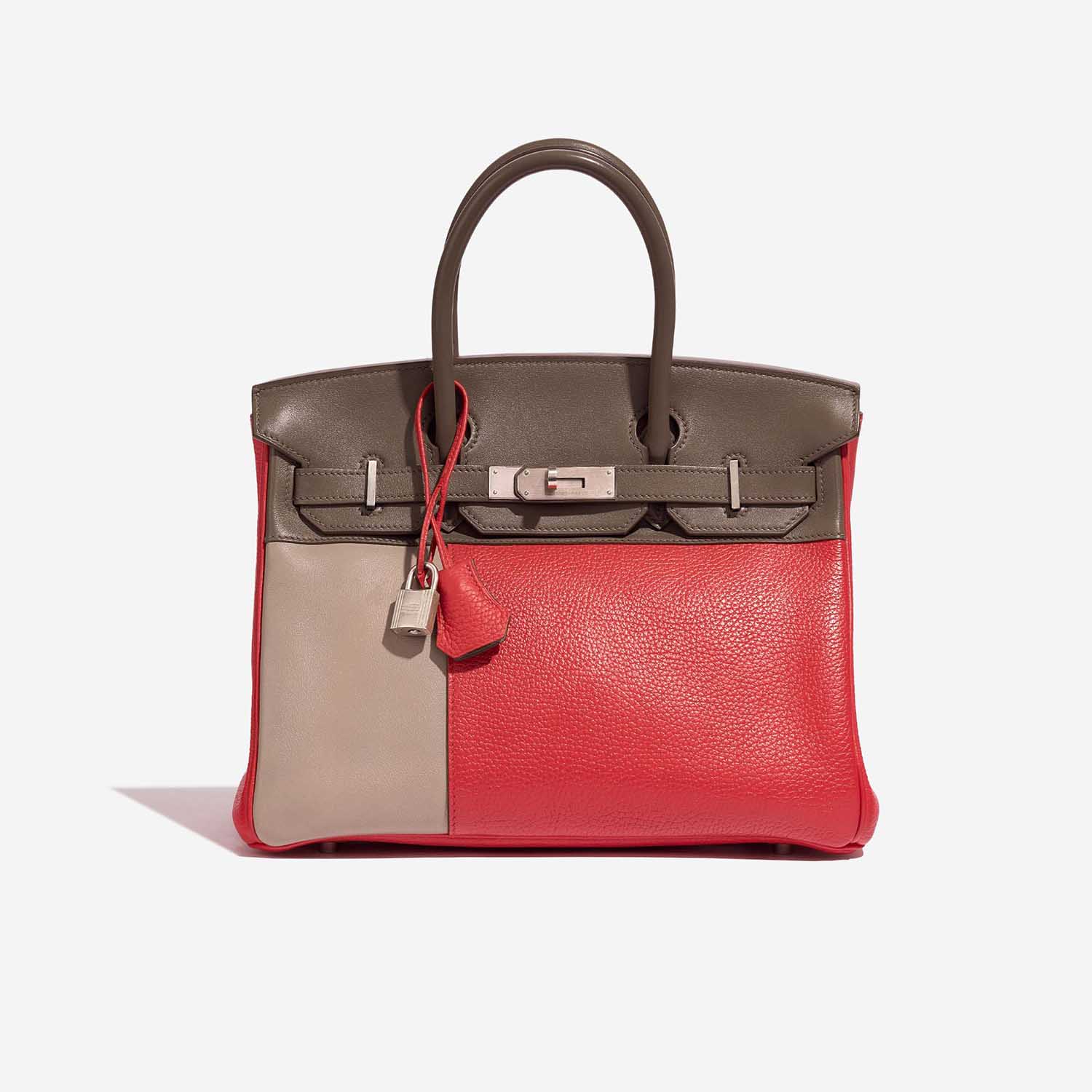 Hermès Birkin 30 Clemence / Swift Argile / Etoupe / Rose Jaipur