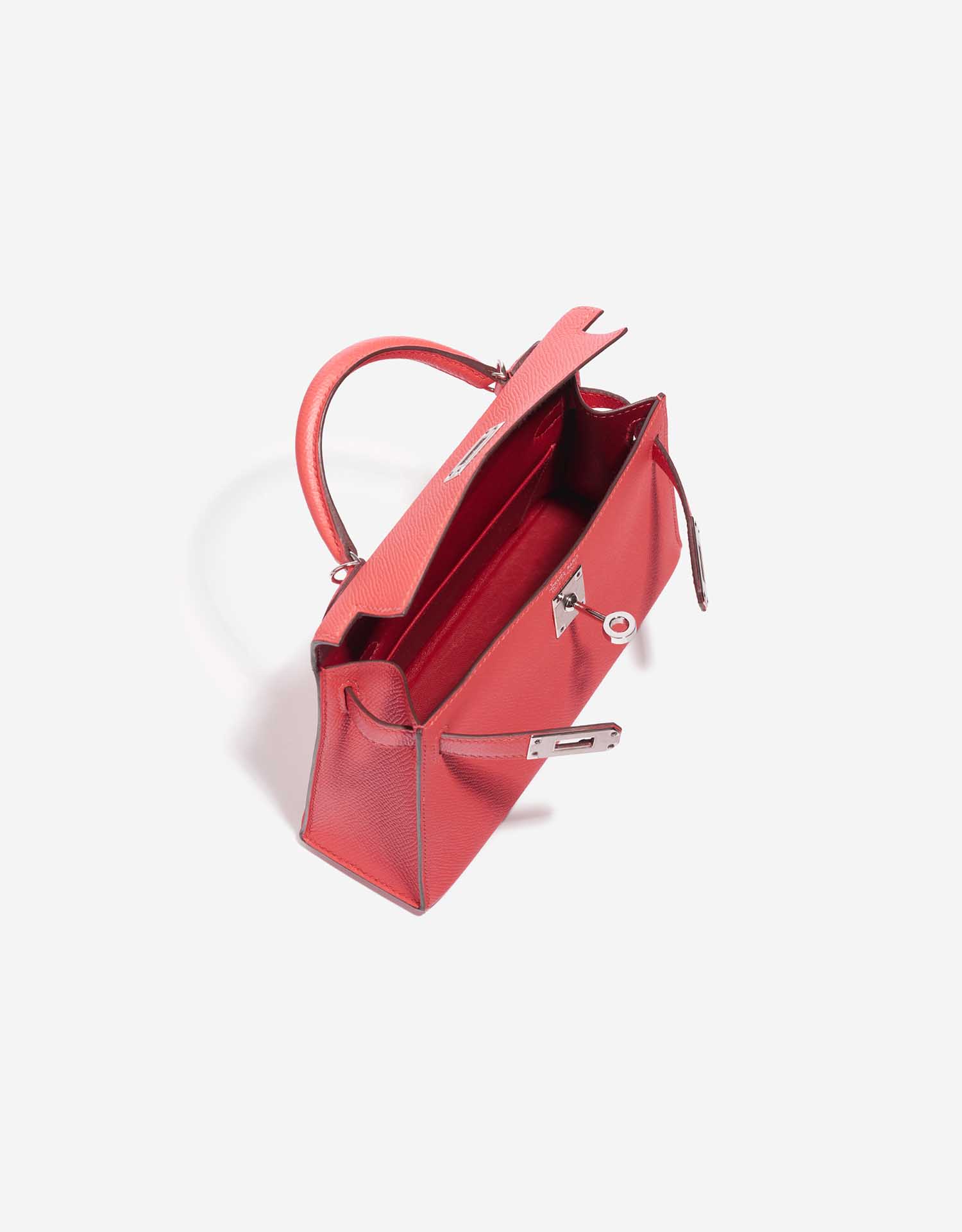 Hermès Kelly Mini RoseJaipur-RougeVif Inside  | Sell your designer bag on Saclab.com