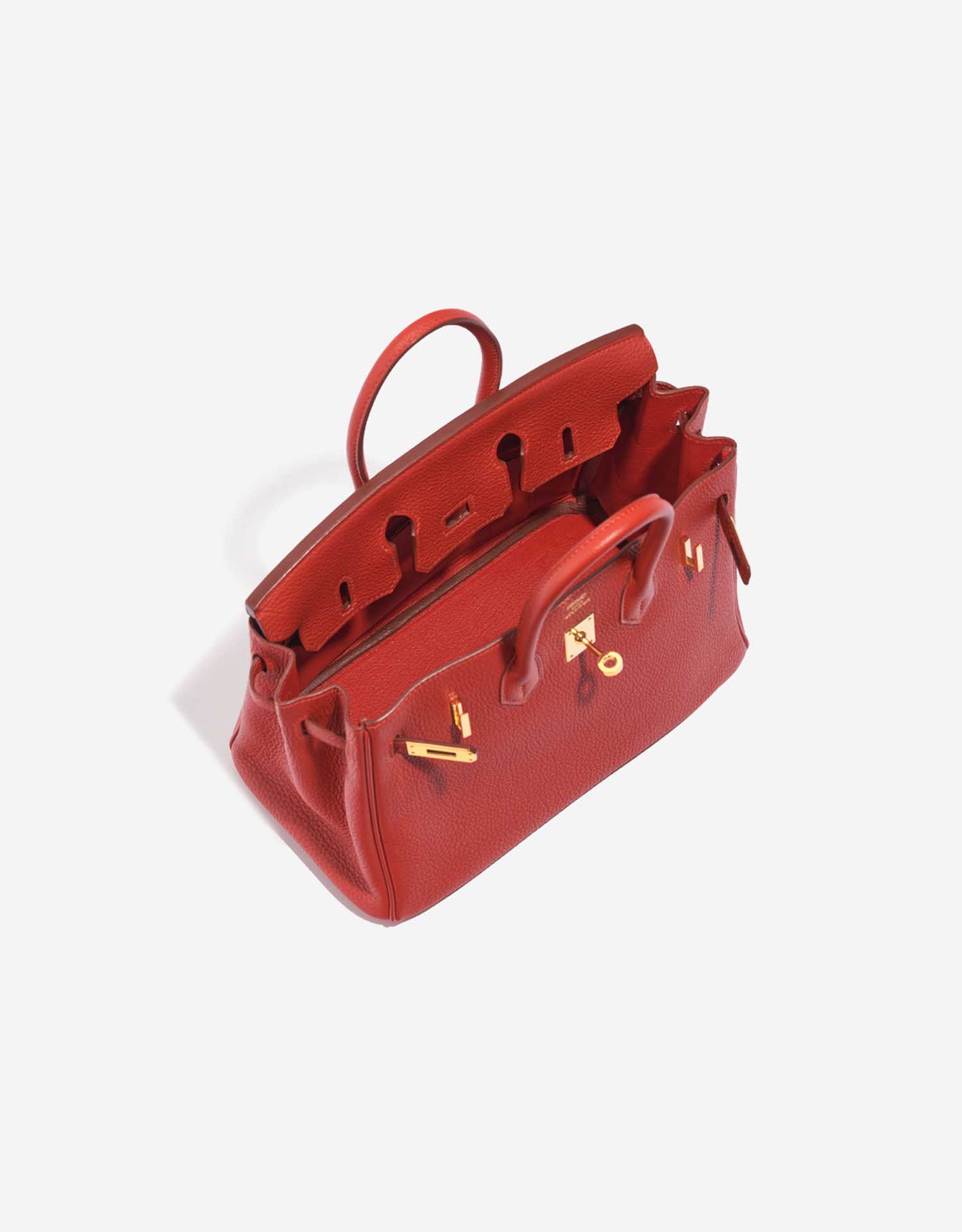 Hermès Birkin 25 RougeVermillion Inside  | Sell your designer bag on Saclab.com