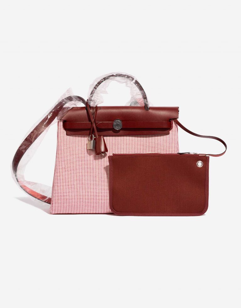 Hermès Herbag 31 EcruBlanc-Framboise-Rouge Front  | Sell your designer bag on Saclab.com