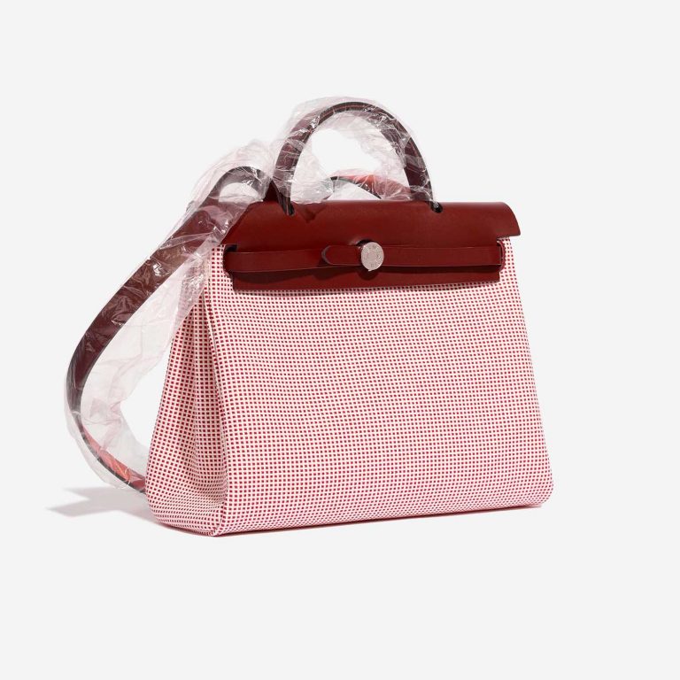 Hermès Herbag 31 EcruBlanc-Framboise-Rouge Side Front | Vendez votre sac de créateur sur Saclab.com