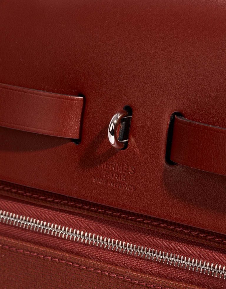 Hermès Herbag 31 EcruBlanc-Framboise-Rouge Logo | Vendez votre sac de créateur sur Saclab.com