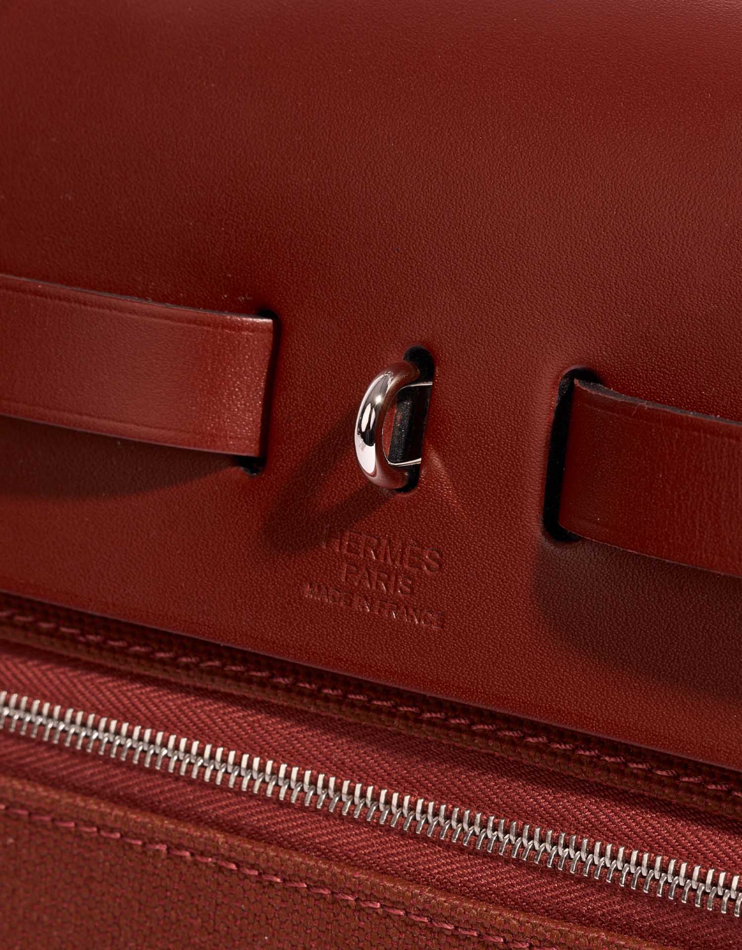 Hermès Herbag 31 EcruBlanc-Framboise-Rouge Logo  | Sell your designer bag on Saclab.com