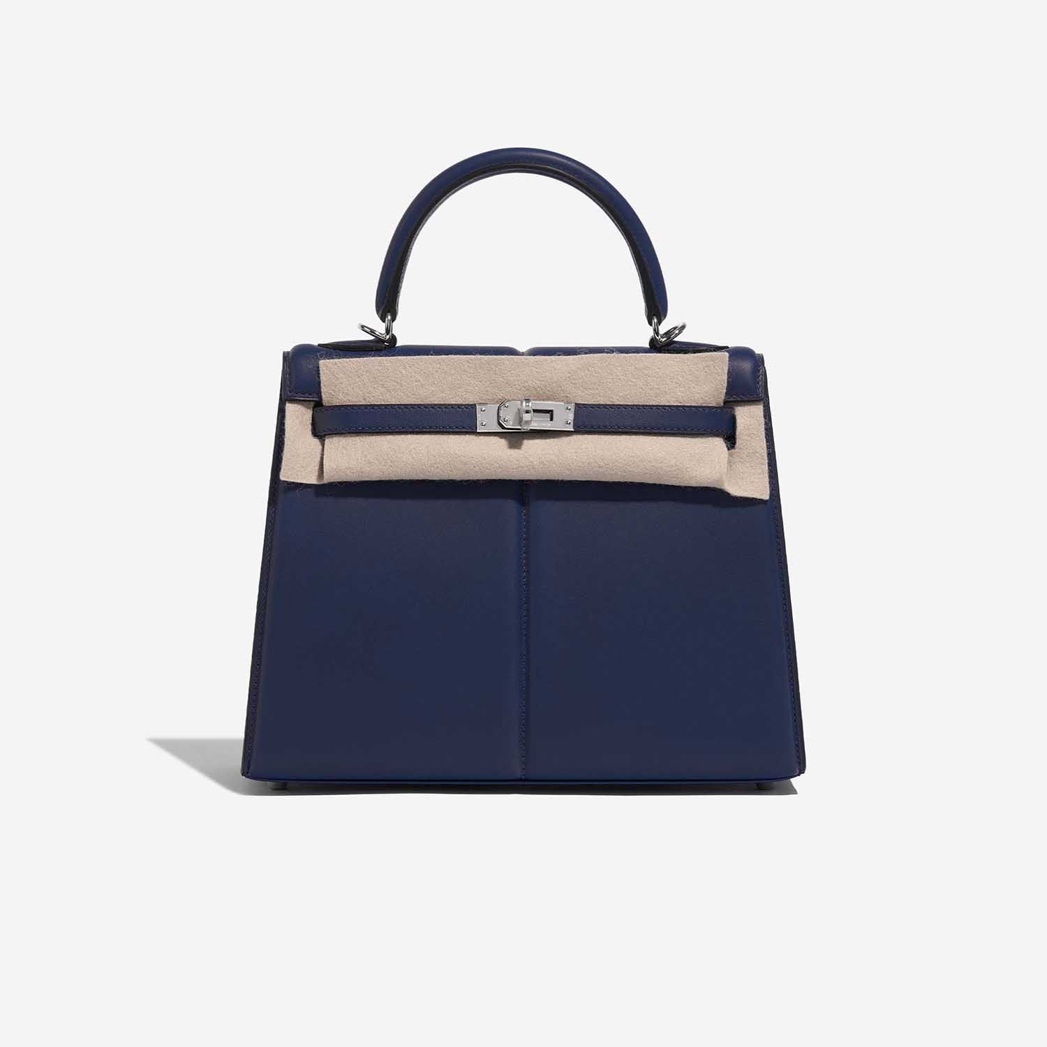 Hermès Kelly 25 BlueSaphire Front Velt | Sell your designer bag on Saclab.com
