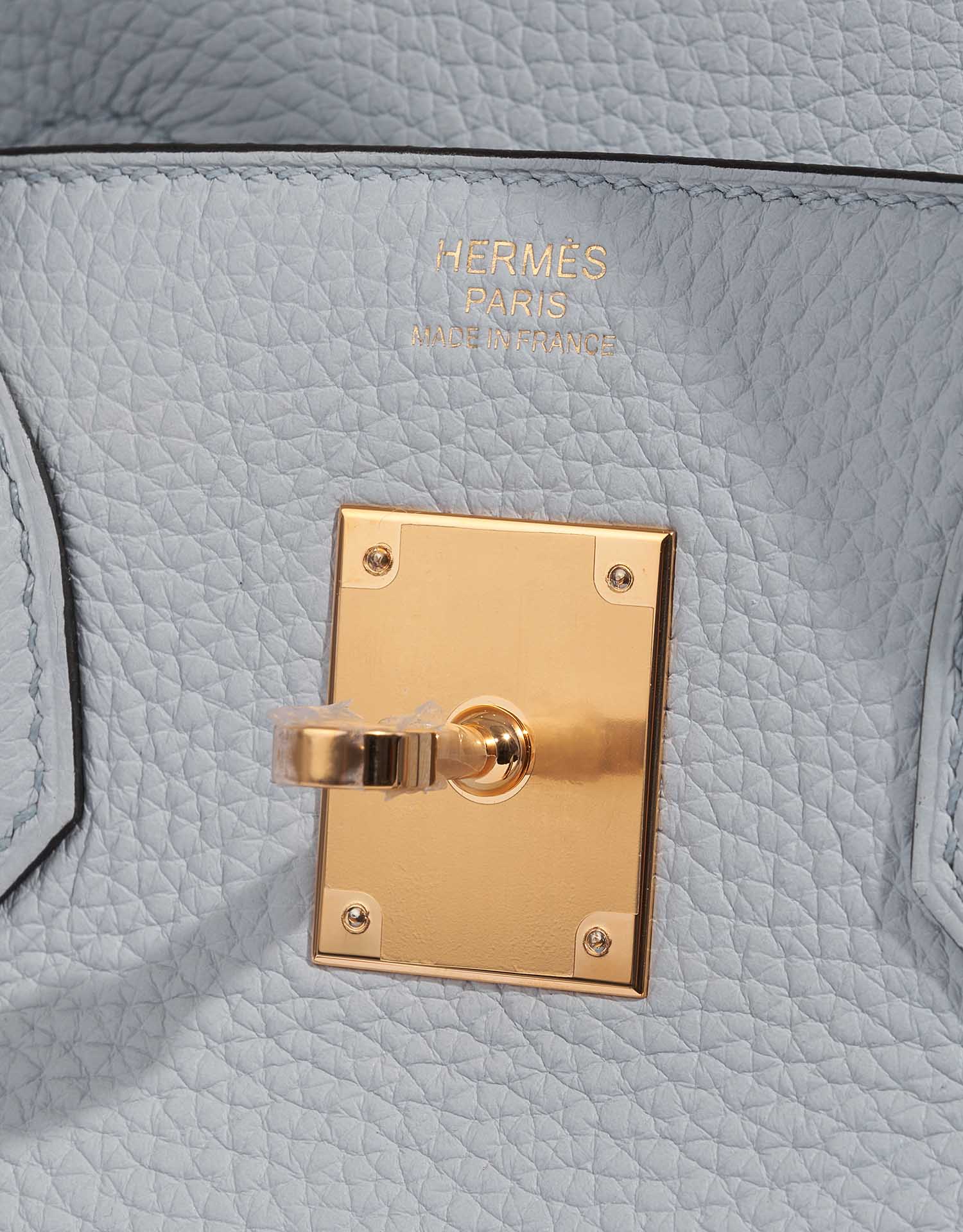 Hermes Birkin 30 in Gris Pale with Perle and Mykonos Blue Stripes -  Selectionne PH