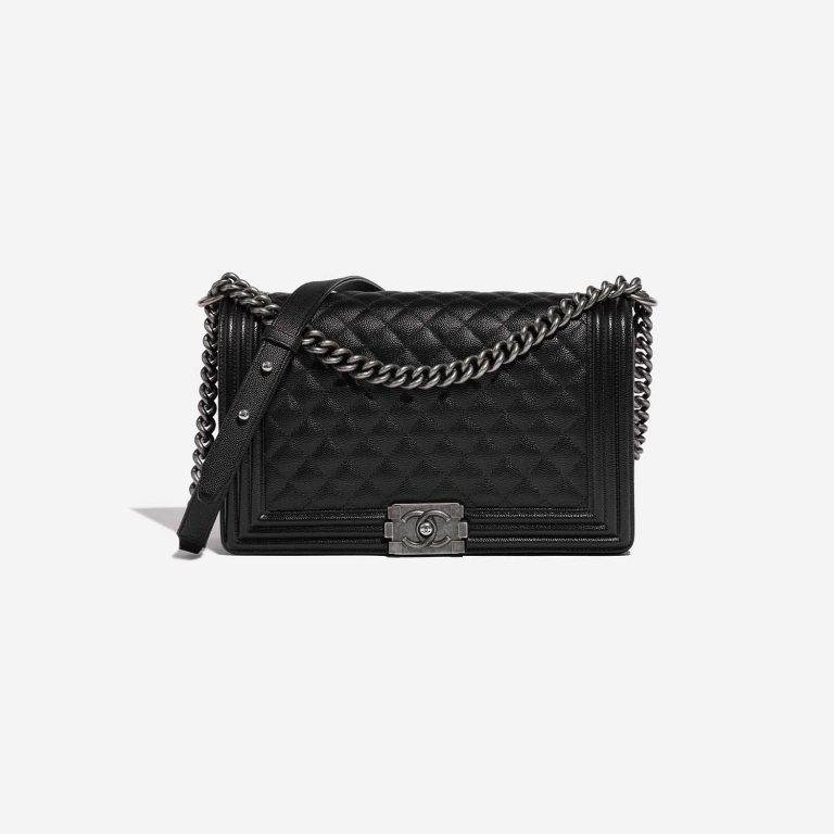 Chanel Boy NewMedium Black Front  | Sell your designer bag on Saclab.com