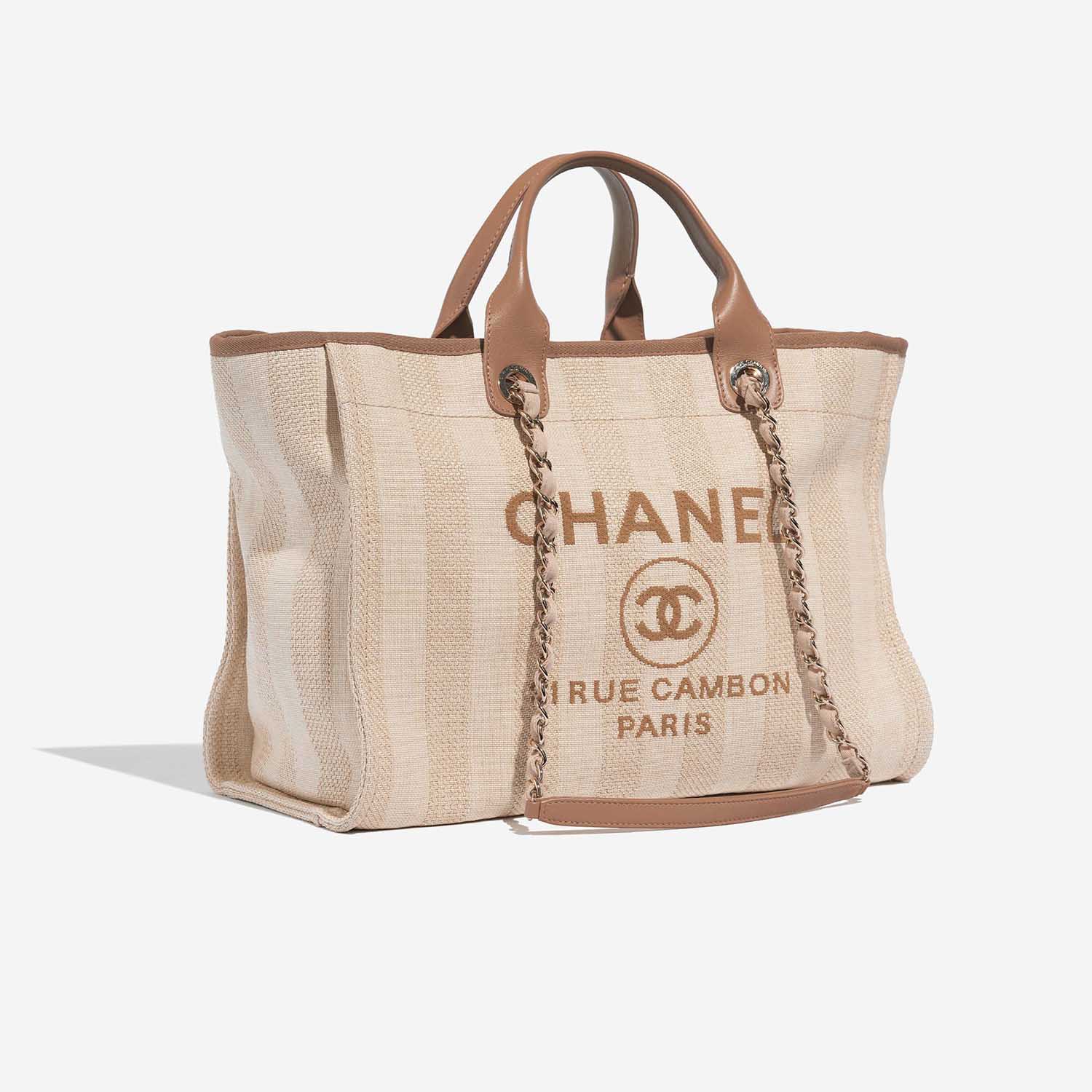 Chanel Deauville Medium Beige Side Front  | Sell your designer bag on Saclab.com