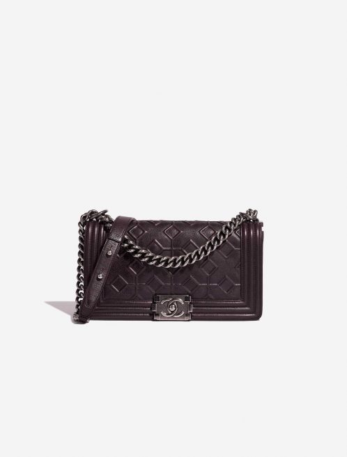 Chanel Boy OldMedium Aubergine Front  | Sell your designer bag on Saclab.com