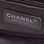 Pre-owned Chanel bag Boy Old Medium Calf Aubergine Purple Logo | Sell your designer bag on Saclab.com