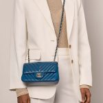 Pre-owned Chanel bag Timeless Mini Rectangle Lamb Blue Blue Model | Sell your designer bag on Saclab.com