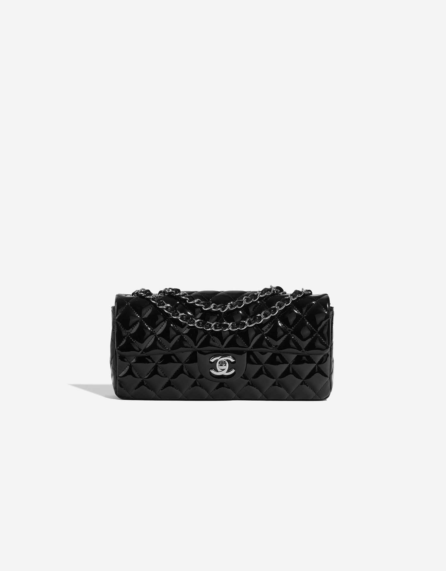 Chanel Classique Taille Moyenne Cuir Vernis Noir | SACLÀB