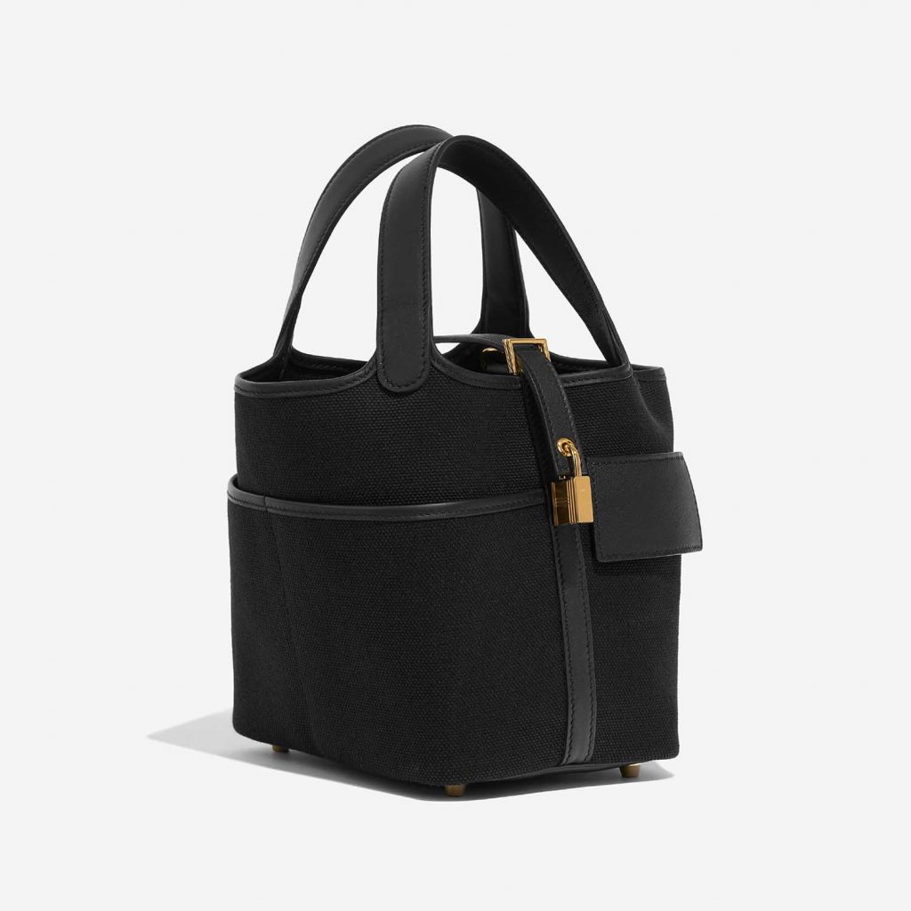 Hermès Picotin Cargo 18 Toile Goeland / Swift Black SACLÀB