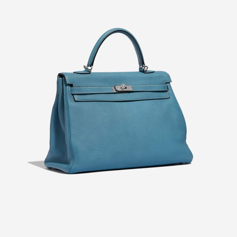 Hermès Kelly 35 BlueJean Side Front | Verkaufen Sie Ihre Designer-Tasche auf Saclab.com