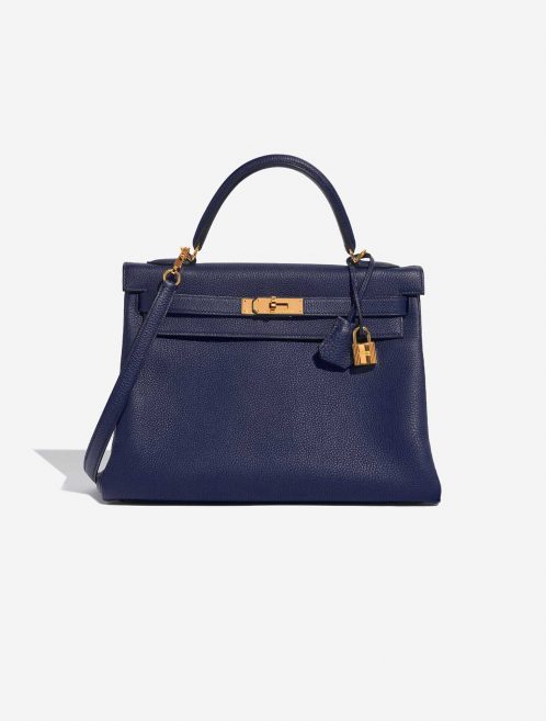 Hermès Kelly 32 BlueEncre Front  | Sell your designer bag on Saclab.com