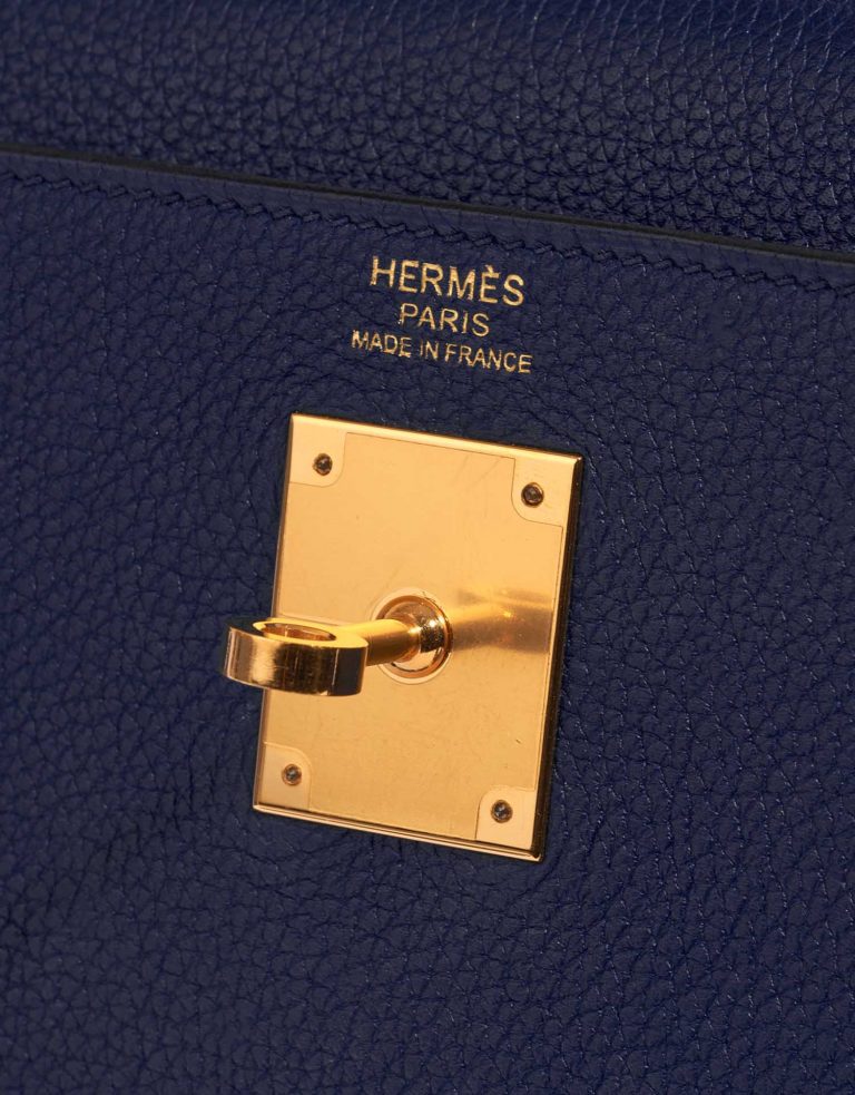 Hermès Kelly 32 BlueEncre Logo  | Sell your designer bag on Saclab.com