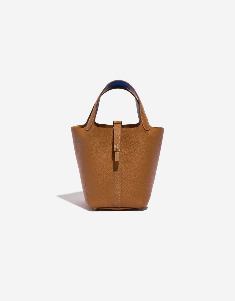 Hermès Picotin 18 Gold-BleuRoyal Front  | Sell your designer bag on Saclab.com