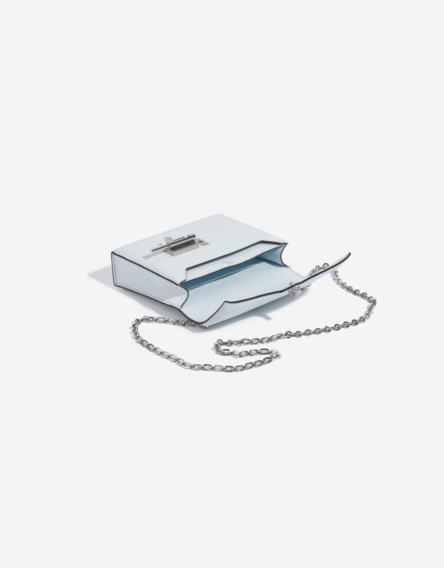 Hermès VerrouChaîne Mini BleuBrume Inside  | Sell your designer bag on Saclab.com