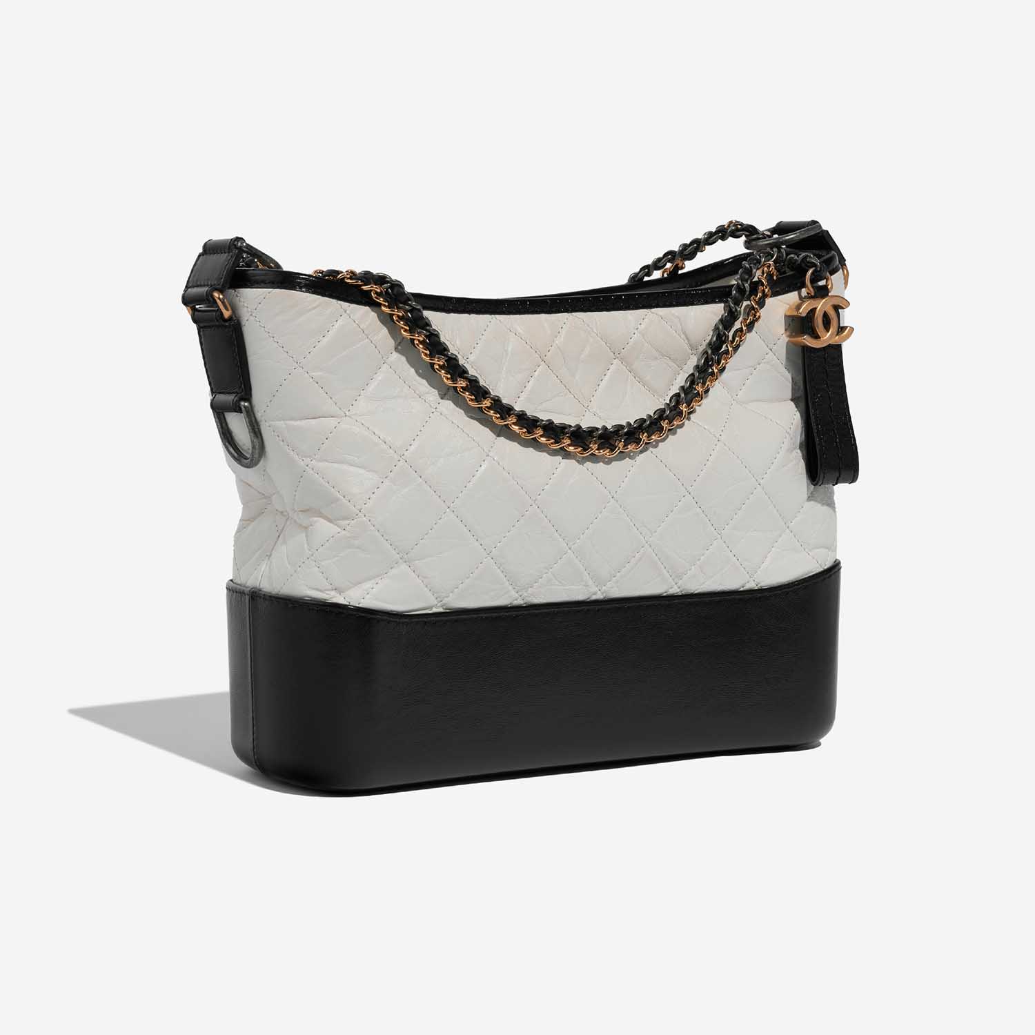 Chanel Gabrielle Medium Black-White Side Front  | Sell your designer bag on Saclab.com