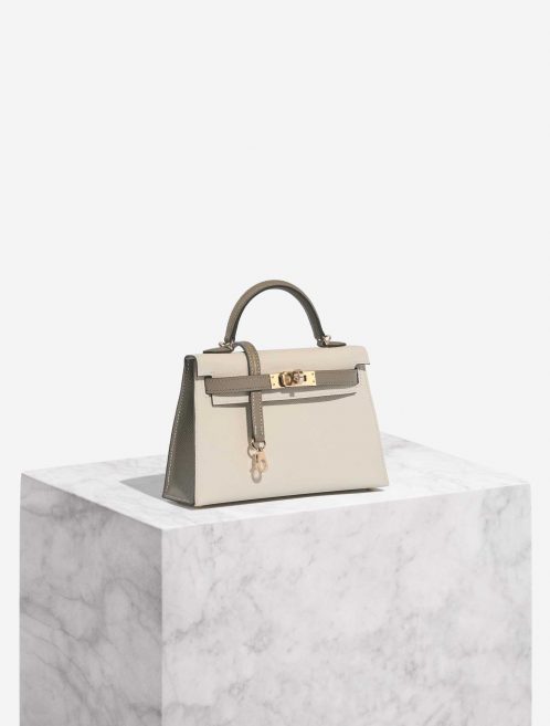 Hermès Kelly Mini Craie-GrisAsphalte Frontale | Vendez votre sac de créateur sur Saclab.com