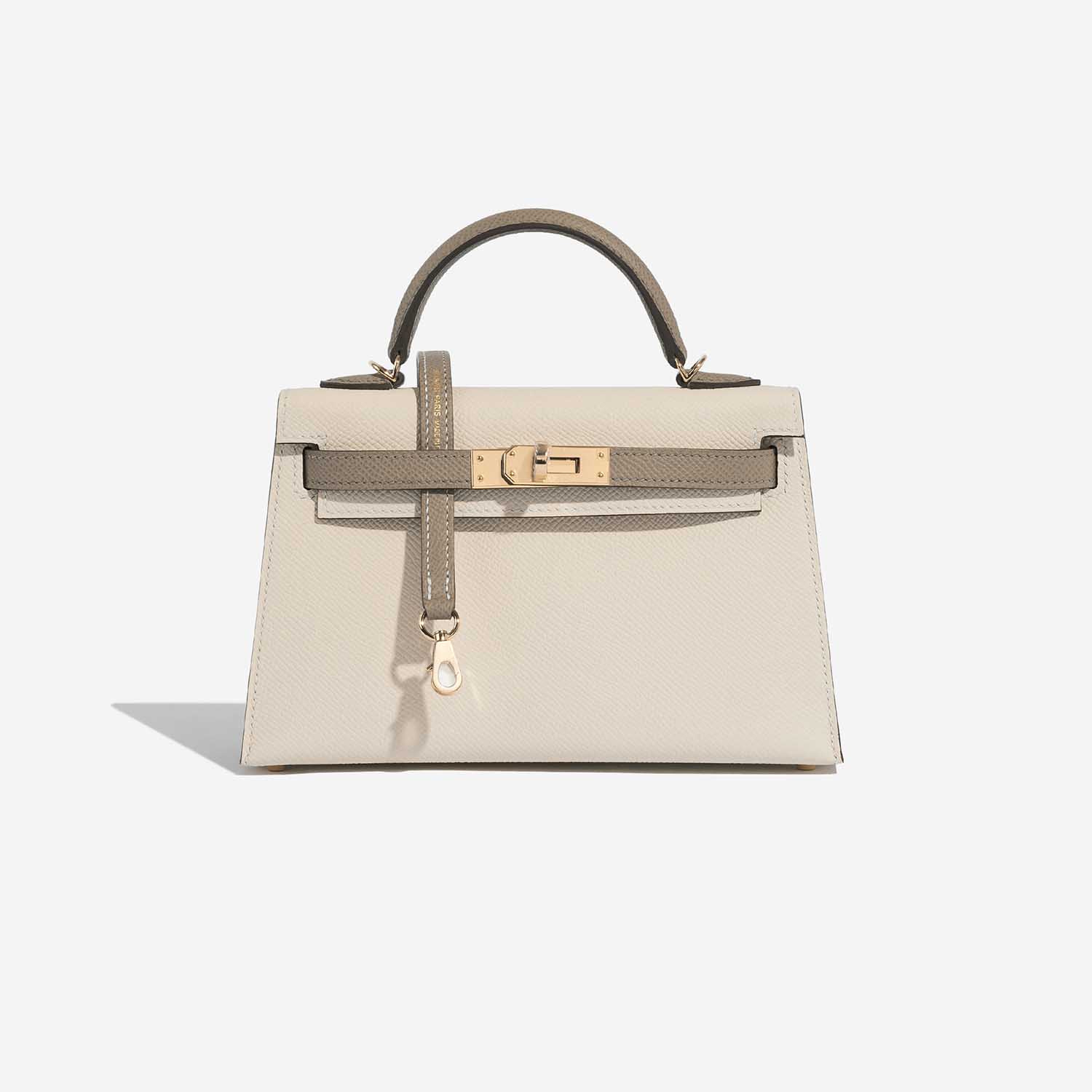 Hermès Kelly Mini Craie-GrisAsphalte Front | Verkaufen Sie Ihre Designer-Tasche auf Saclab.com