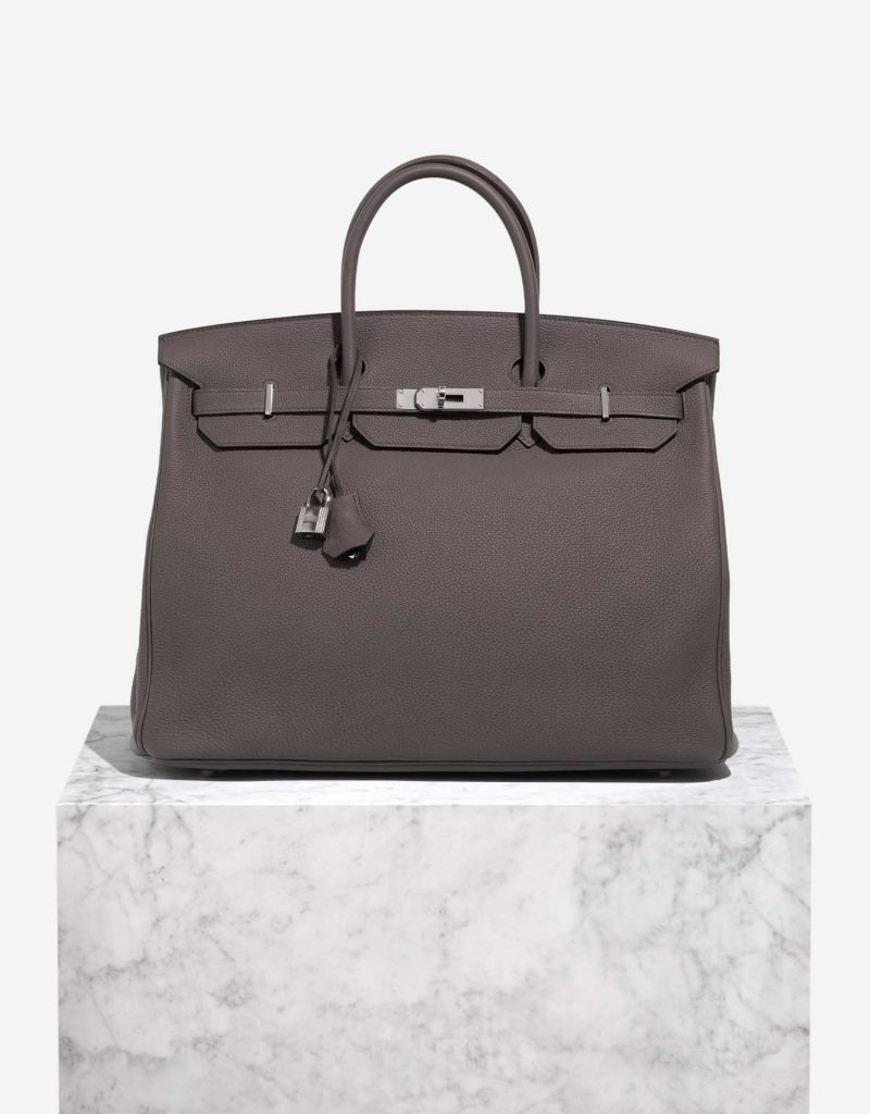 Hermès BirkinHSS 40 Etain-Malachite Front | Verkaufen Sie Ihre Designer-Tasche auf Saclab.com