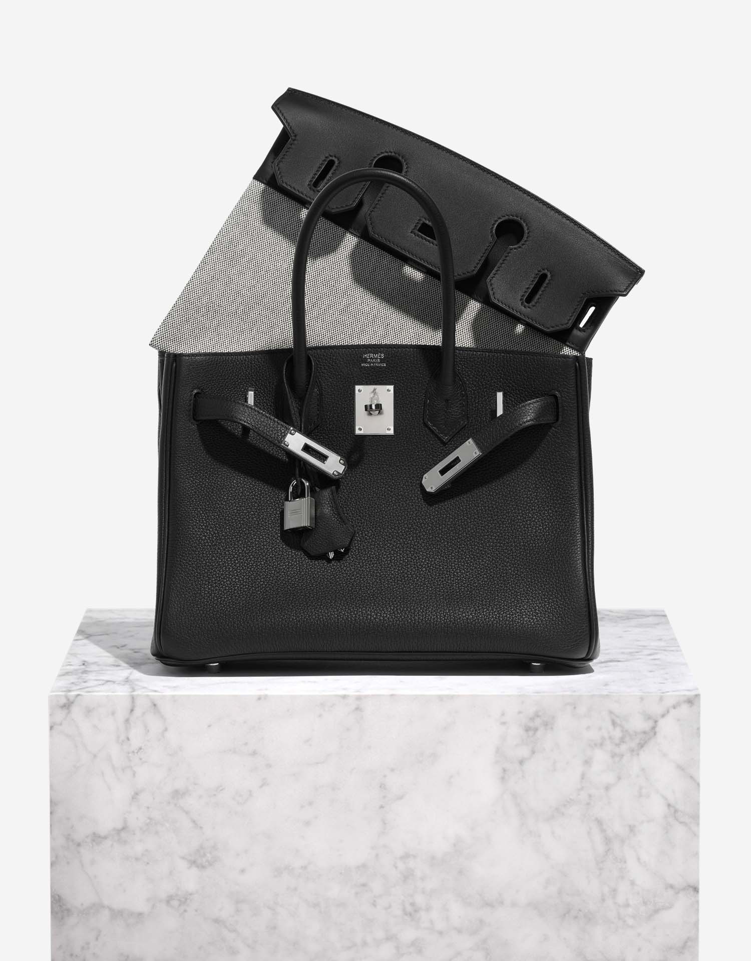 Hermès Etoupe Grey Black Tri Color Swift Leather 30 cm Birkin For