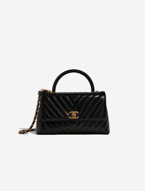 Chanel TimelessHandle Medium Black Front  | Sell your designer bag on Saclab.com