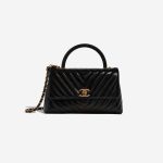 Chanel TimelessHandle Medium Black Front  | Sell your designer bag on Saclab.com