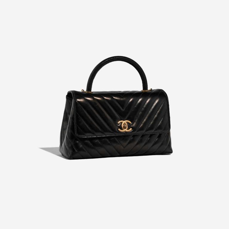 Chanel TimelessHandle Medium Black Side Front | Verkaufen Sie Ihre Designer-Tasche auf Saclab.com