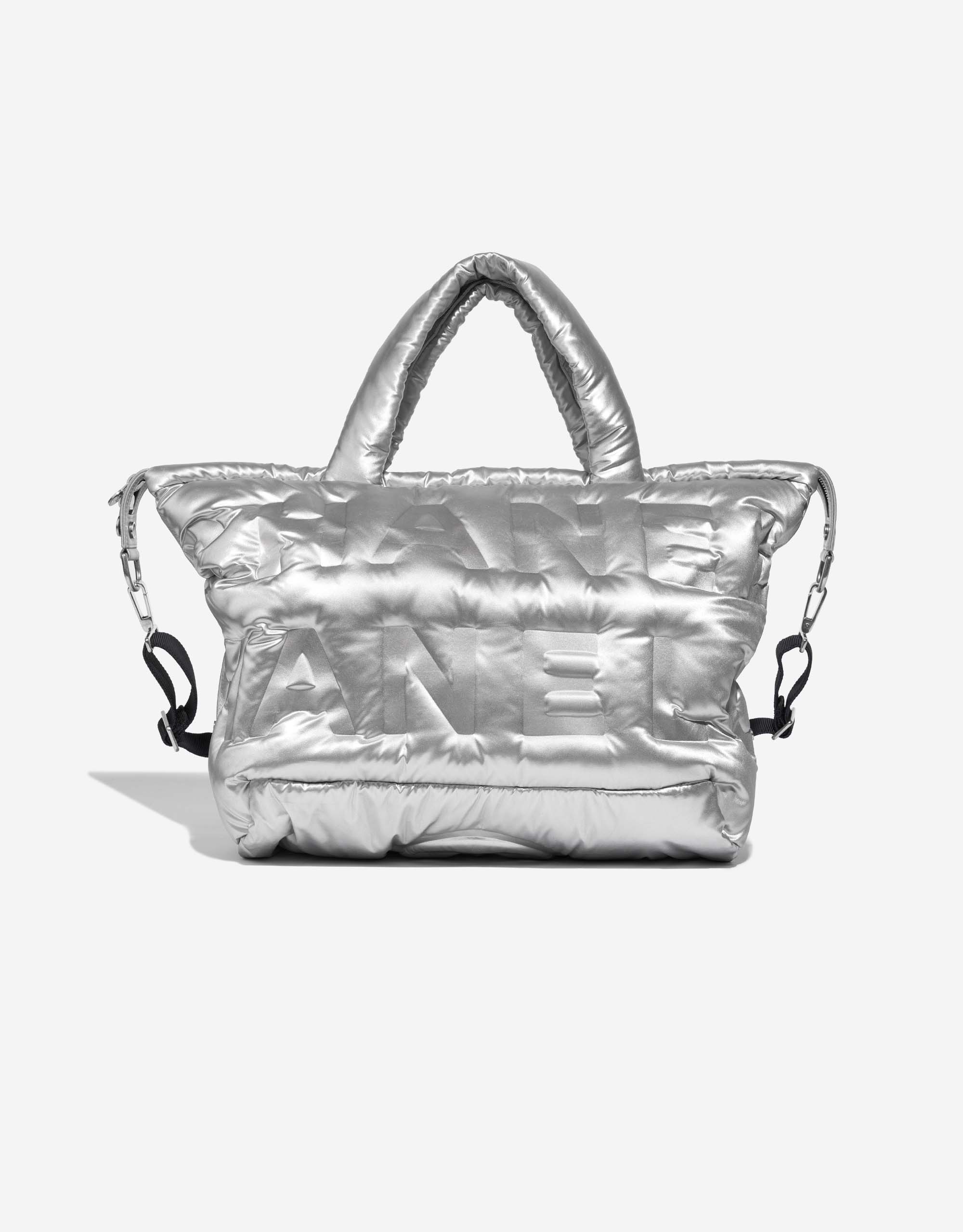 Chanel Shopping Tote XL Nylon Silver | SACLÀB