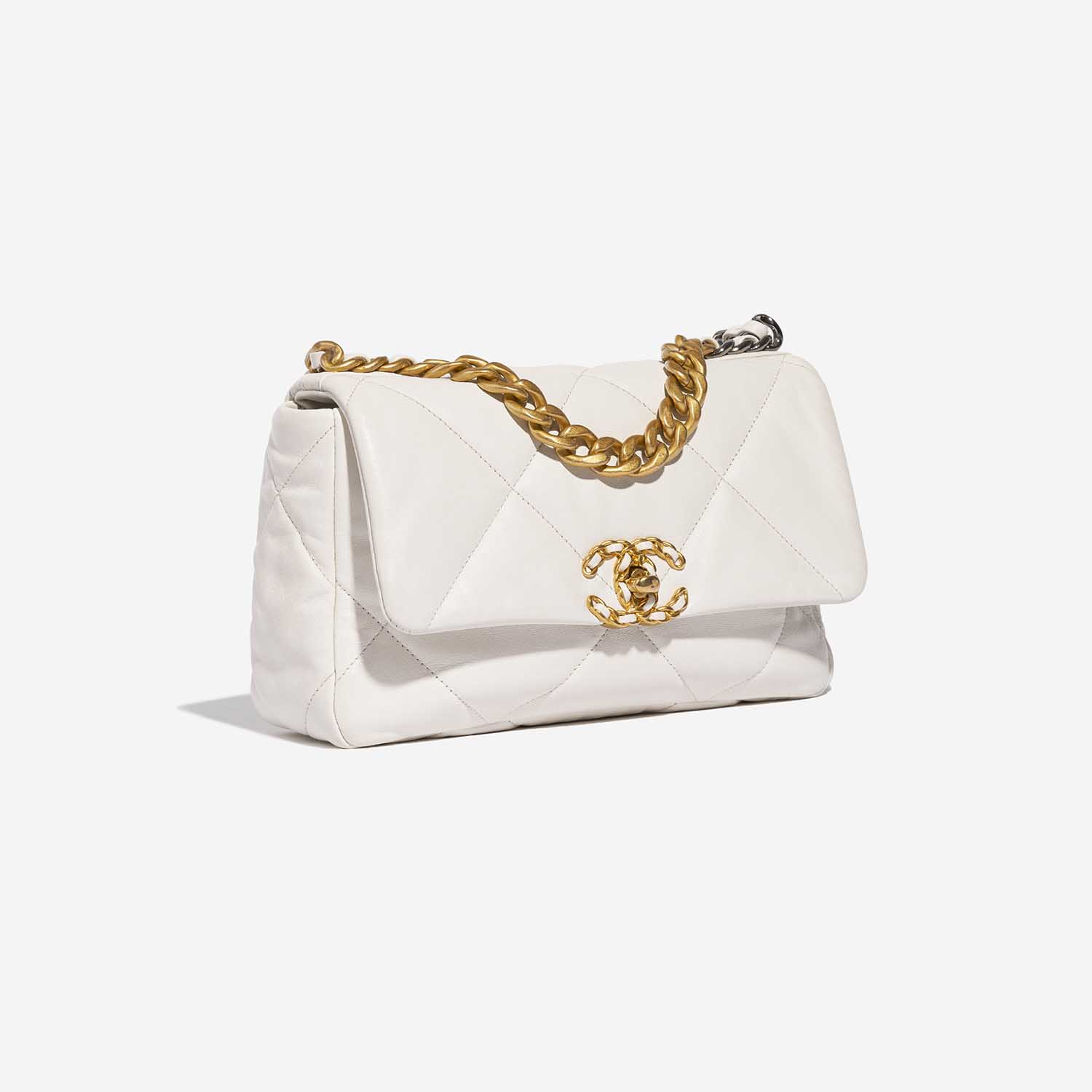 Chanel 19 FlapBag Cream Side Front  | Sell your designer bag on Saclab.com