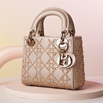 Dior Lady Mini-Tasche Kalbsleder Beige