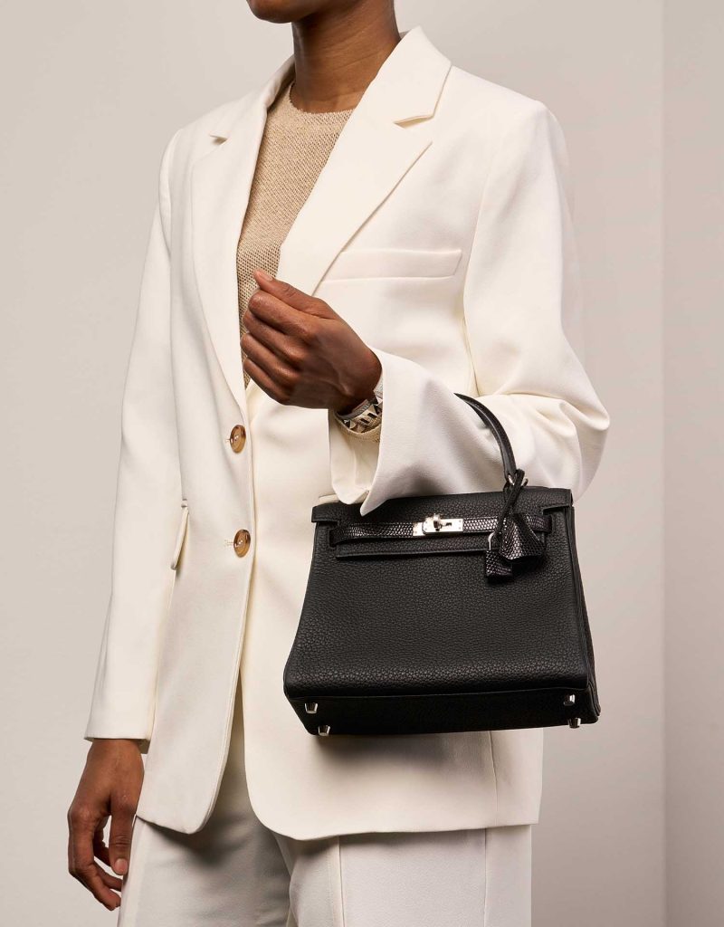 Hermès Kelly Touch 25 Togo / Lizard Black | SACLÀB