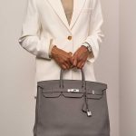 Hermès BirkinHSS 40 Etain-Malachite Sizes Worn | Sell your designer bag on Saclab.com