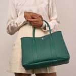 Hermès GardenParty 36 Malachite Sizes Worn | Sell your designer bag on Saclab.com