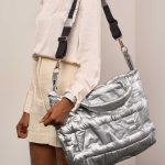 Chanel ShoppingTote Silver Sizes Worn | Sell your designer bag on Saclab.com