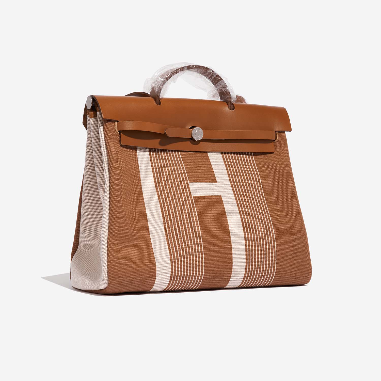 Hermès Herbag 39 Fauve-Ecru-Beige Side Front  | Sell your designer bag on Saclab.com