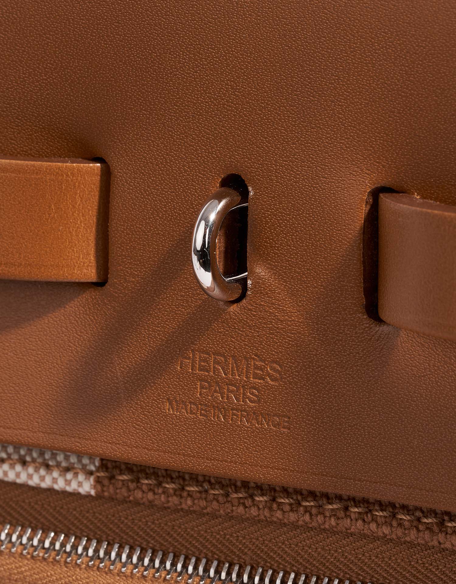 Hermès Herbag 39 Fauve-Ecru-Beige Logo  | Sell your designer bag on Saclab.com