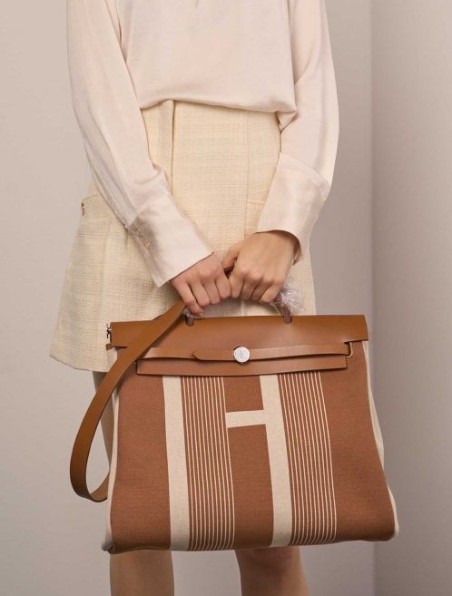 Hermès Herbag 39 Fauve-Ecru-Beige Sizes Worn | Sell your designer bag on Saclab.com