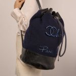 Chanel Backpack Blue-Black Sizes Worn | Sell your designer bag on Saclab.com
