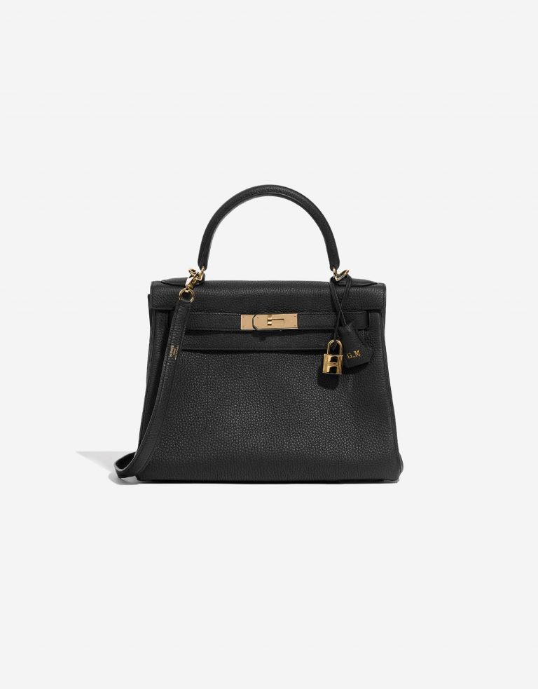 Hermès Kelly 28 Black-Trench Front  | Sell your designer bag on Saclab.com