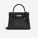 Hermès Kelly 28 Black-Trench Front  | Sell your designer bag on Saclab.com