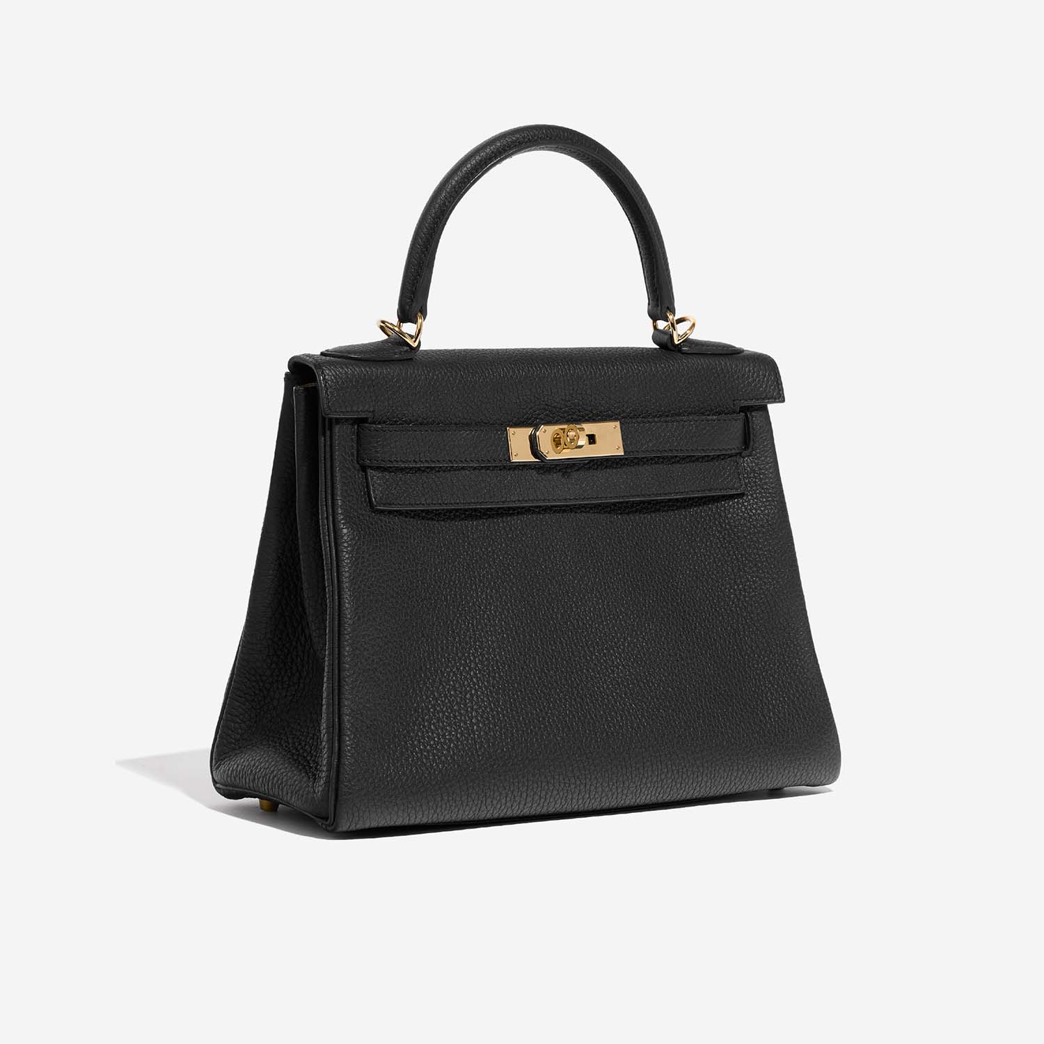 Hermès Kelly 28 Black-Trench Side Front  | Sell your designer bag on Saclab.com