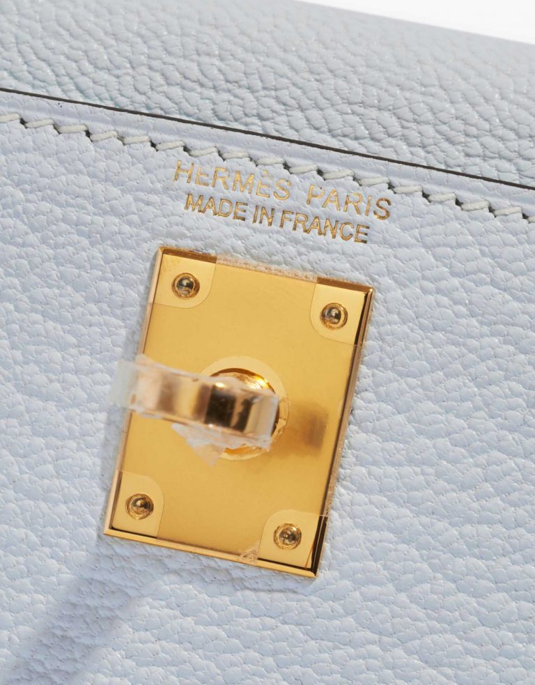 Hermès Kelly Mini BleuBrume Logo  | Sell your designer bag on Saclab.com