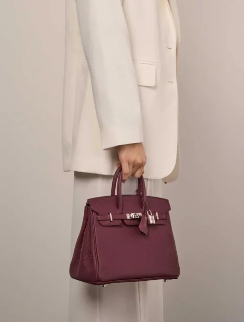 Pre-owned Hermès bag Birkin 25 Togo Bordeaux Red | Sell your designer bag on Saclab.com