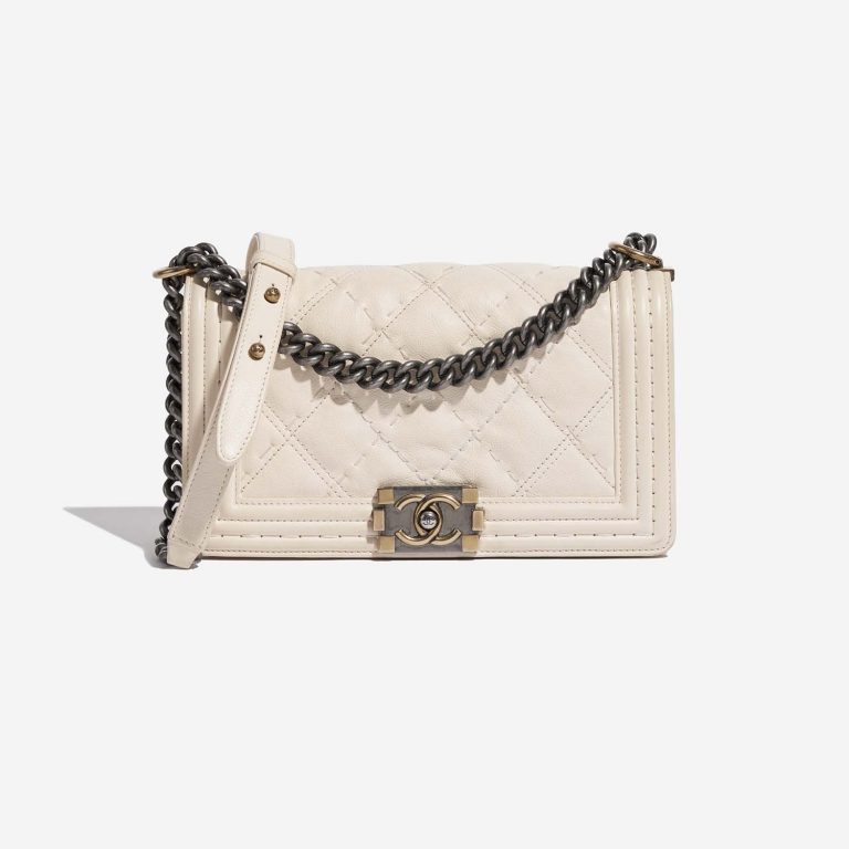 Chanel Boy OldMedium Beige Front  | Sell your designer bag on Saclab.com