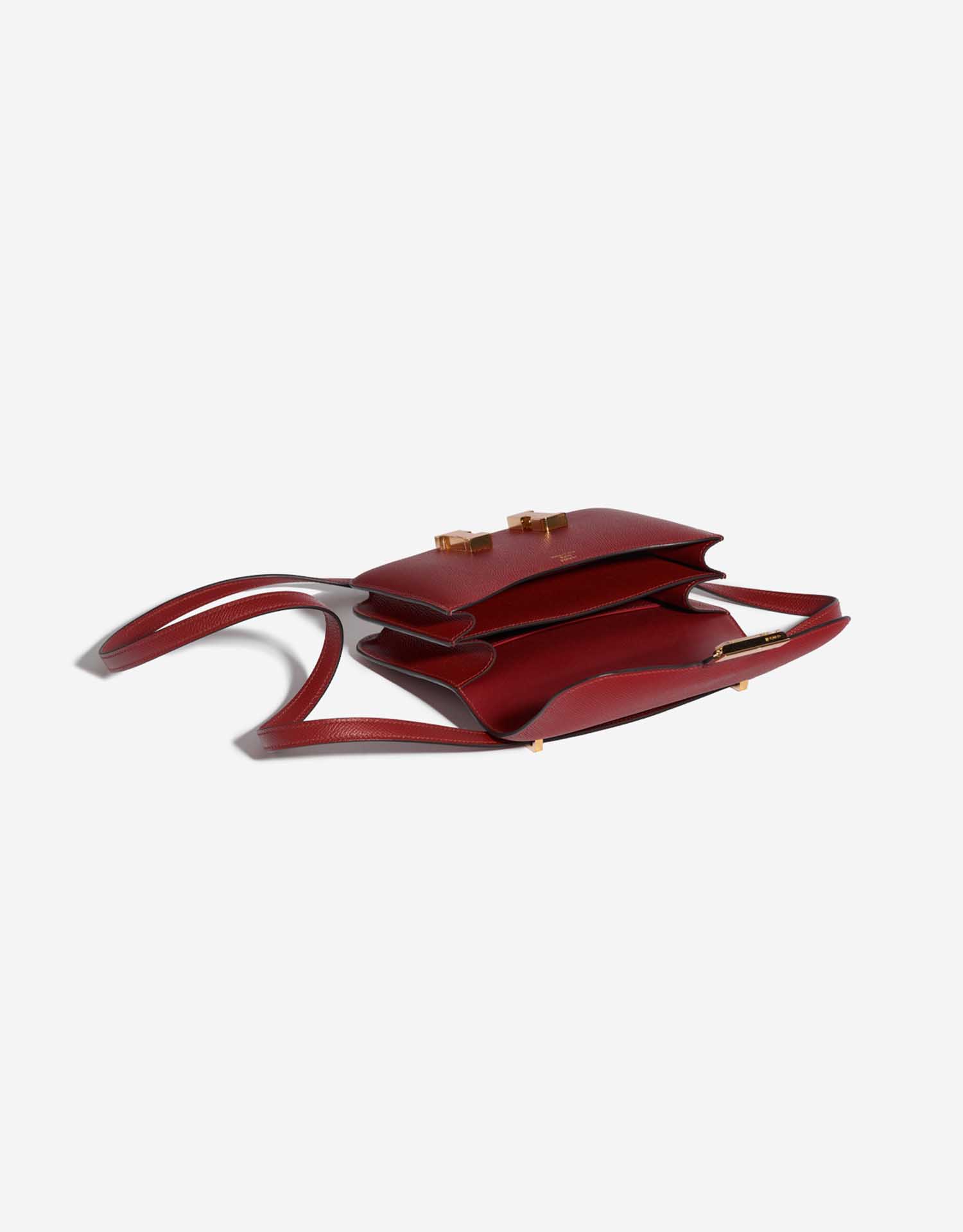 A LIMITED EDITION ROUGE GRENAT & ROUGE VIF EPSOM LEATHER CONSTANCE 18 WITH  ENAMEL HARDWARE
